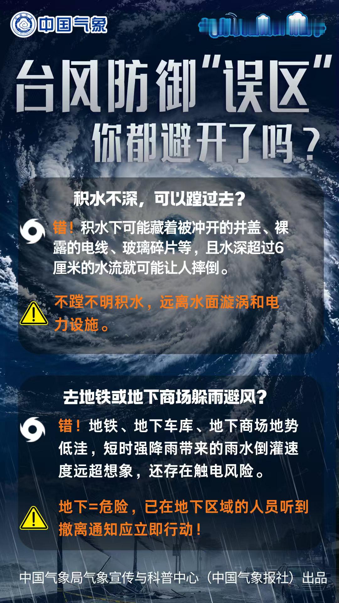 #气象科普团#【转给家人！台风登陆≠危险解除 台风防御“误区”大家都避开了吗】#台风沙德尔不仅复活还登陆了# ​