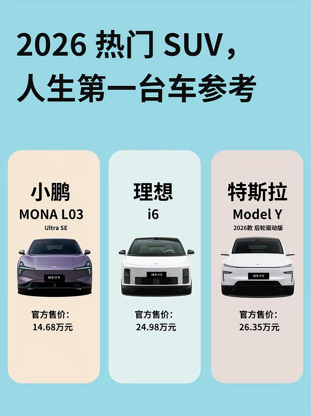 2026 热门 SUV，人生第一台车参考