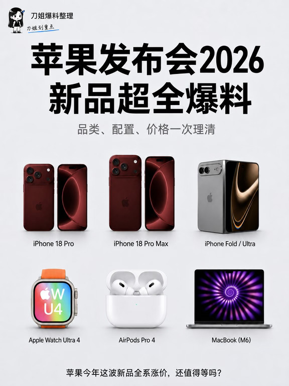 苹果发布会2026，新品超全爆料❗️准备好了吗