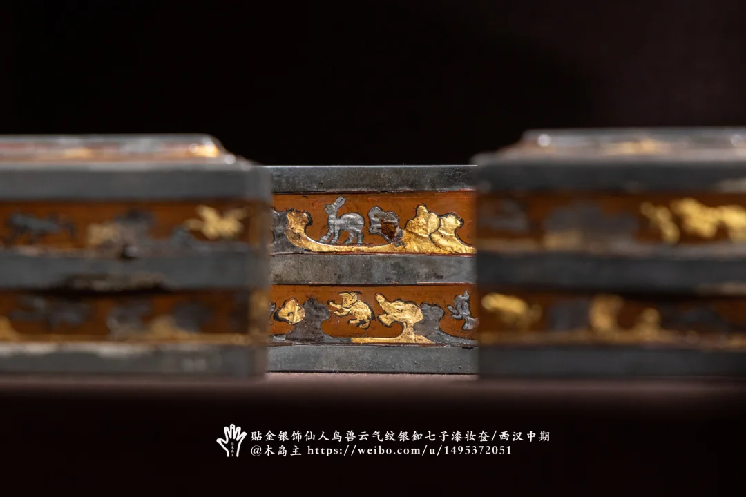 贴金，贴银的漆器，流光溢彩、精美绝伦