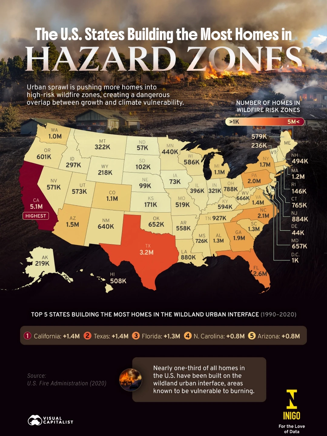 美国房子越建越危险，这些州正在“赌火灾”