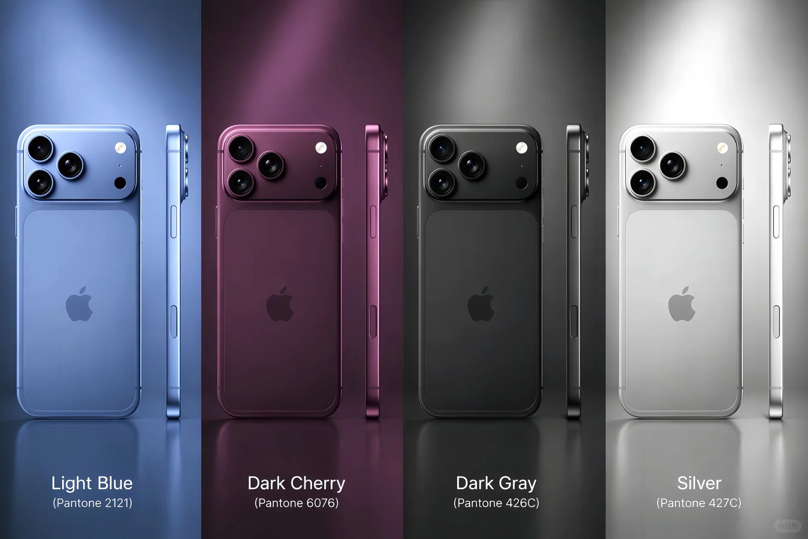 好家伙！iPhone18Pro新配色曝光，酒红🍒银色🥈浅蓝🩵深灰...