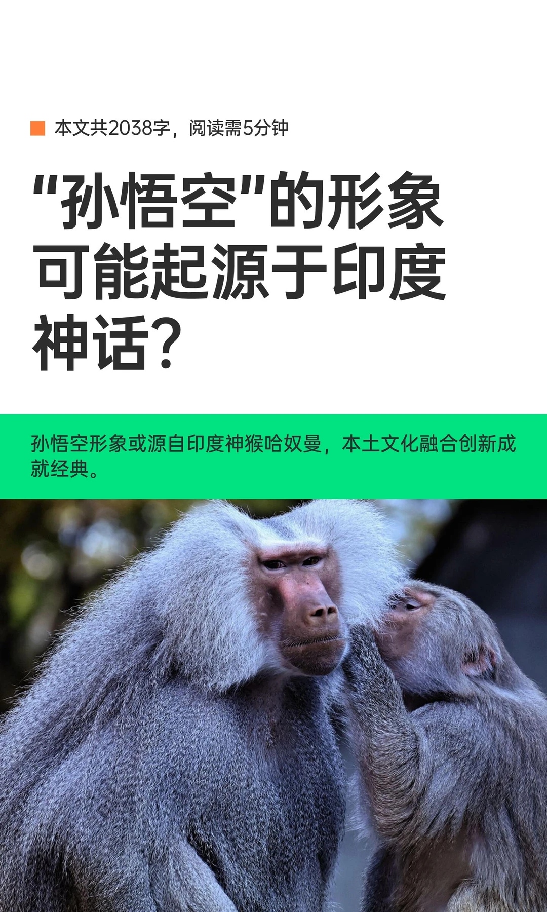 “孙悟空”的形象可能起源于印度神话？