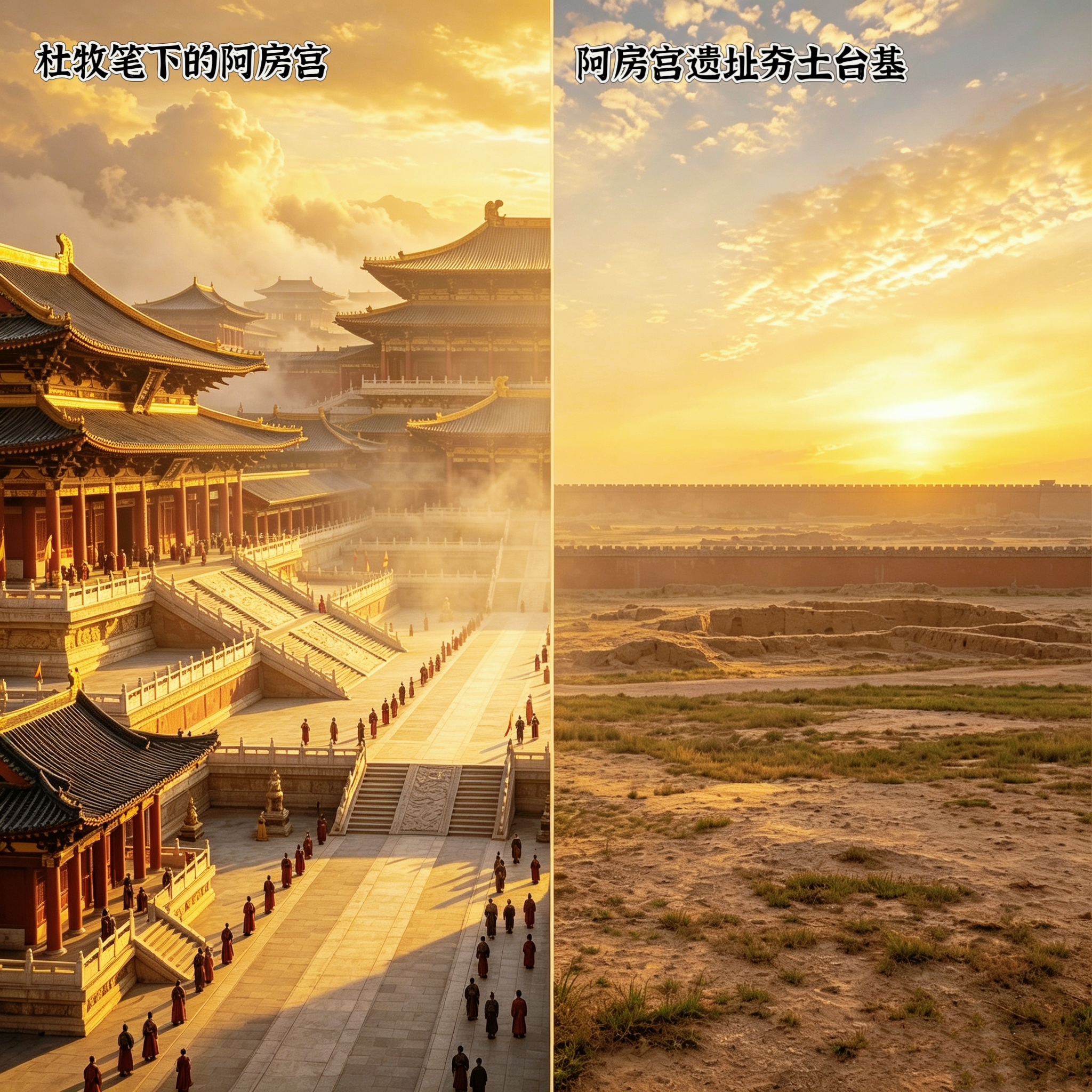 阿房宫是秦始皇的后宫？秦始皇的那点小心思。我们都被骗了！
始皇帝统一了六国，地盘也跟着翻了好几倍，当时的都城咸阳太拥挤了，尤其是皇宫。
始皇帝觉得这么小的宫殿，既要处理国家事务，又要接待各国使者，太有损大秦帝国的面子，于是就决定在渭水河畔建一个超级大的宫殿——阿房宫。
为什么叫阿房宫？
民间