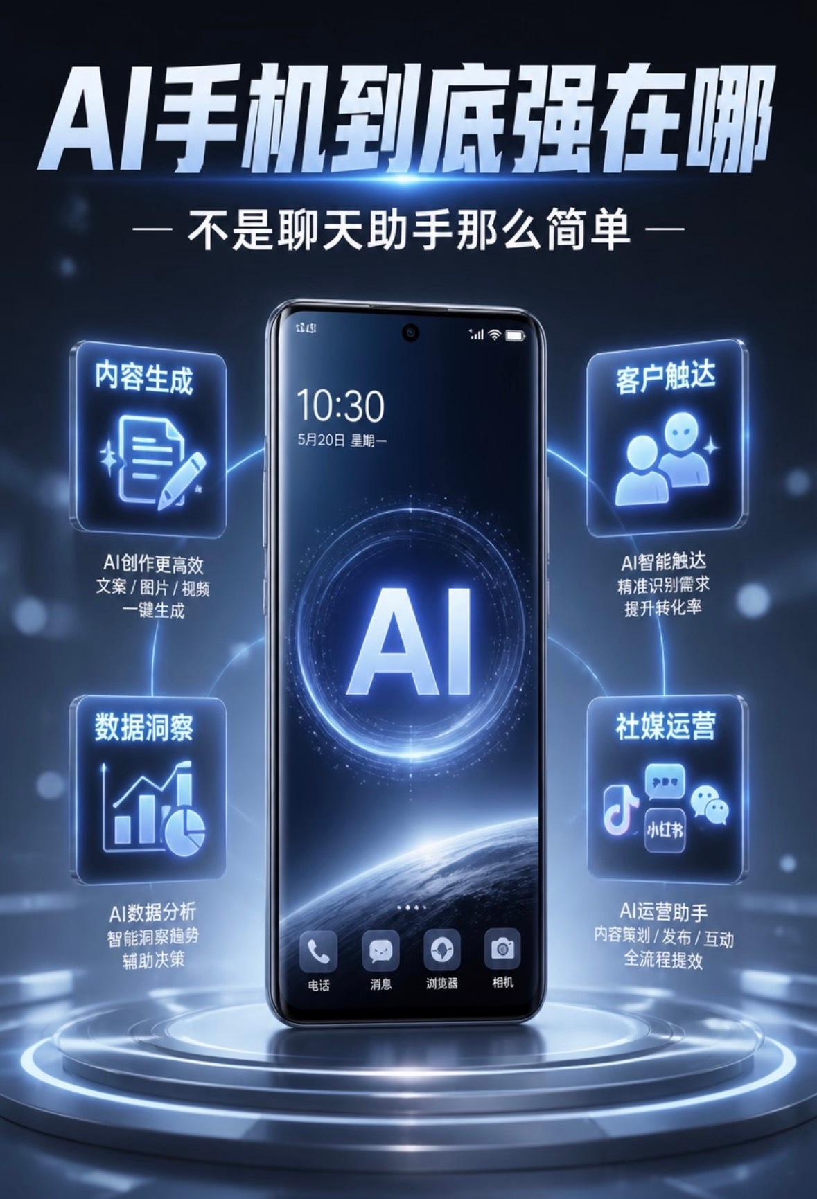 2026年AI手机已从“能聊天”转向“能干活”，AI消除路人、会议纪要与跨应用智能体是目前公认最实用的三大核心功能。  一、 影像与生活辅助- AI消除路人：旅游拍照一键清除背景杂物与路人，光影修复自