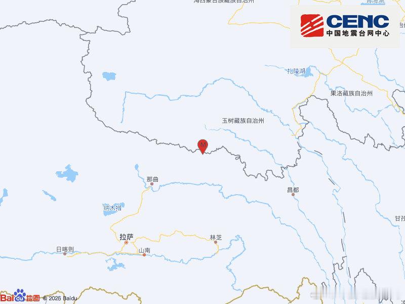 #地震快讯#中国地震台网正式测定：10月22日23时12分在青海玉树州杂多县（北纬32.49度，东经93.89度）发生4.3级地震，震源深度10千米。（ ） ​