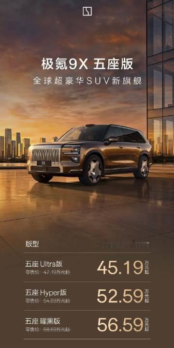 极氪9X五座版上市，价格依然坚挺。看了下销量，对于这个价格来说的确很猛...