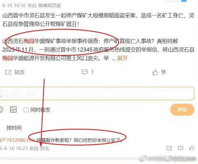 山西灵石县梅园华盛能源开发有限公司煤矿被曝大规模黑暗面盗采，造成一名矿工身亡，网传灵石县应急管理局公开帮煤矿遮丑！企业聘请河北黑公关，投诉删帖不成转而进行威胁！

事发地点：晋中市灵石县南关镇董家岭村

【事件来由】
2025 年 11 月，群众通过晋中市 12345 政府服务热线提交举报信，举报山 ​
