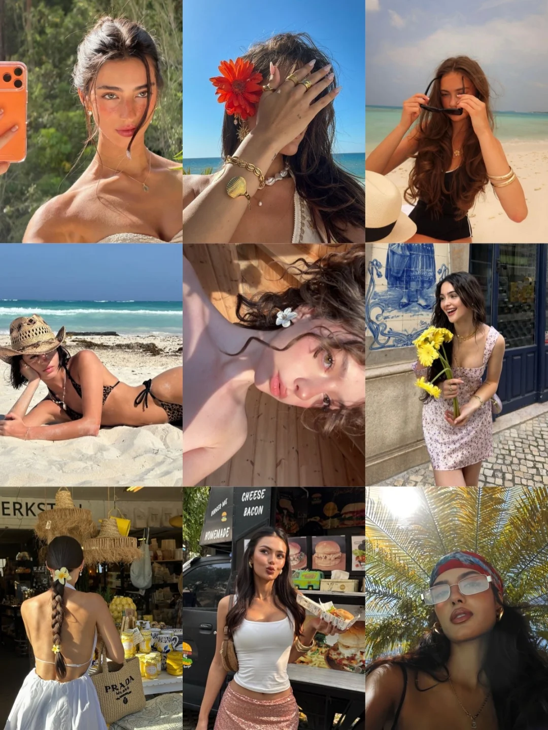 白女度假松弛感拍照姿势📸海边度假🏖️