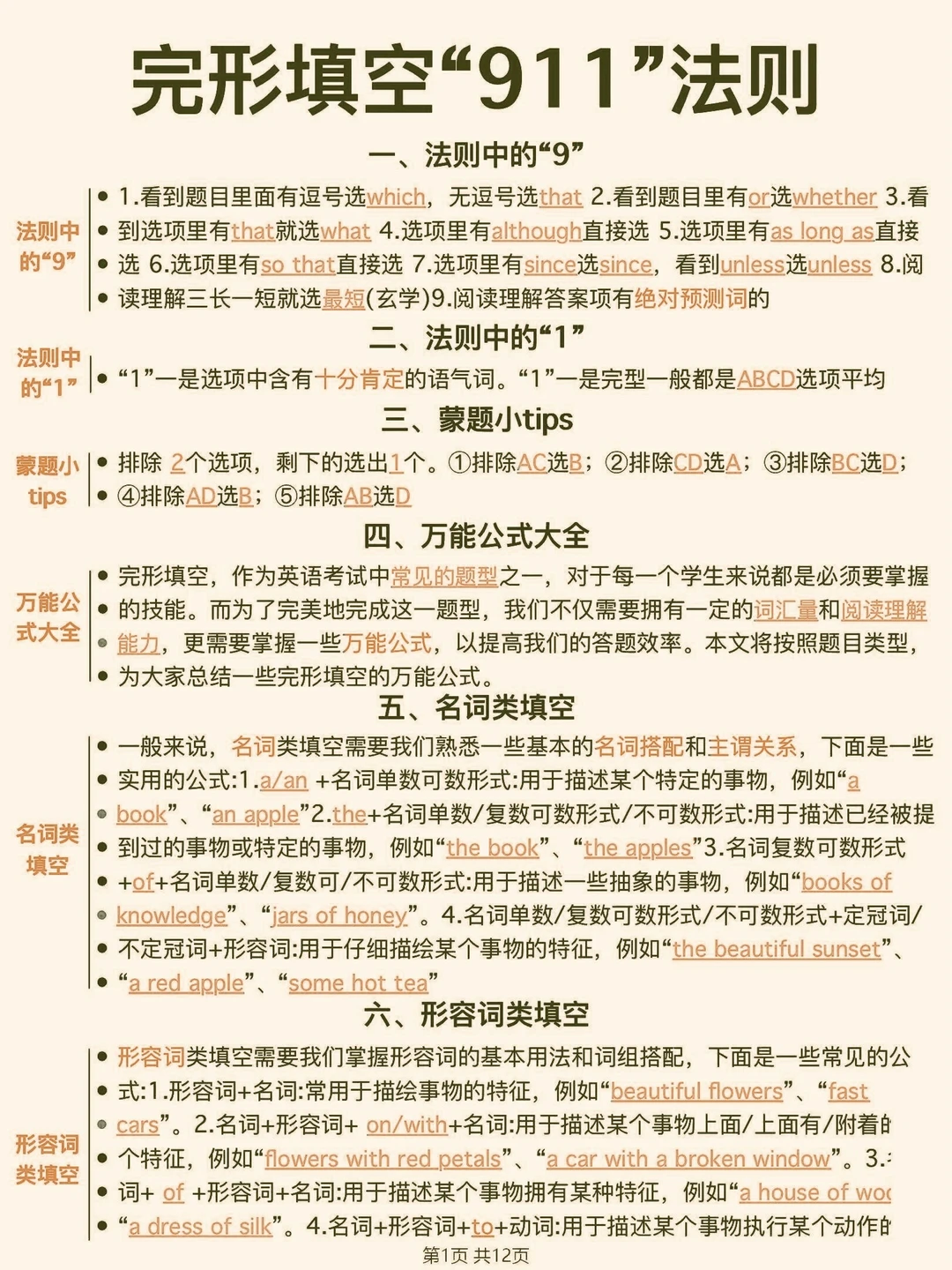 太牛了！终于把完形填空满分技巧讲清楚了！