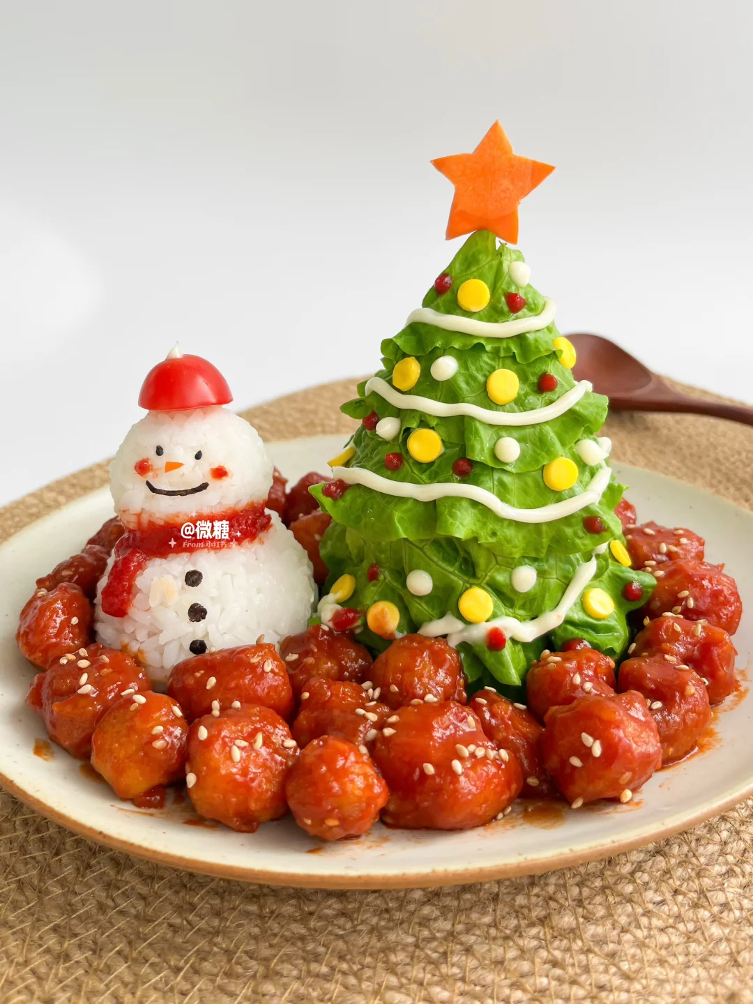 圣诞🎄酸甜咕噜肉雪人饭⛄️酸甜浓郁超好吃‼️