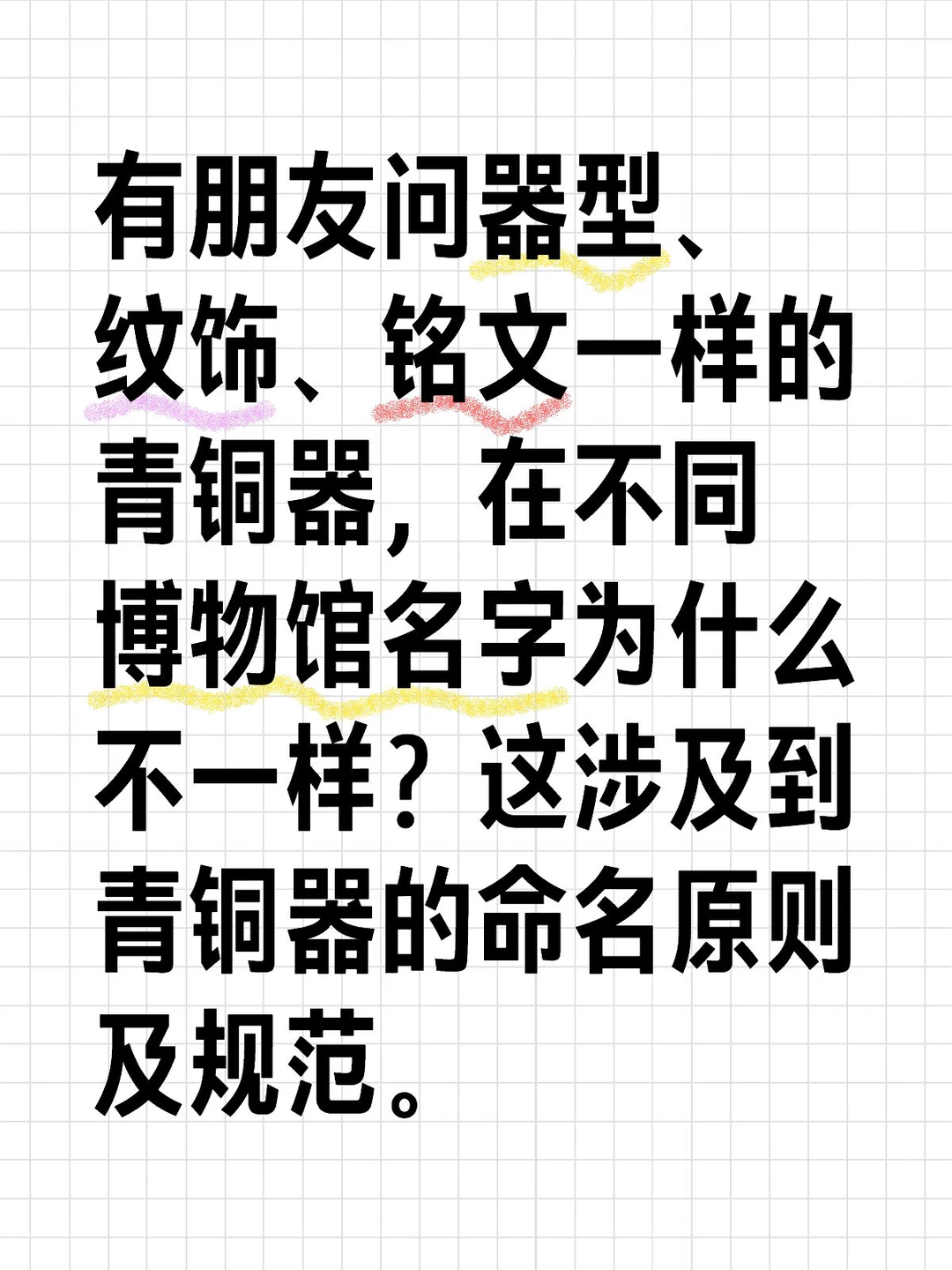 青铜器的命名原则及规范。