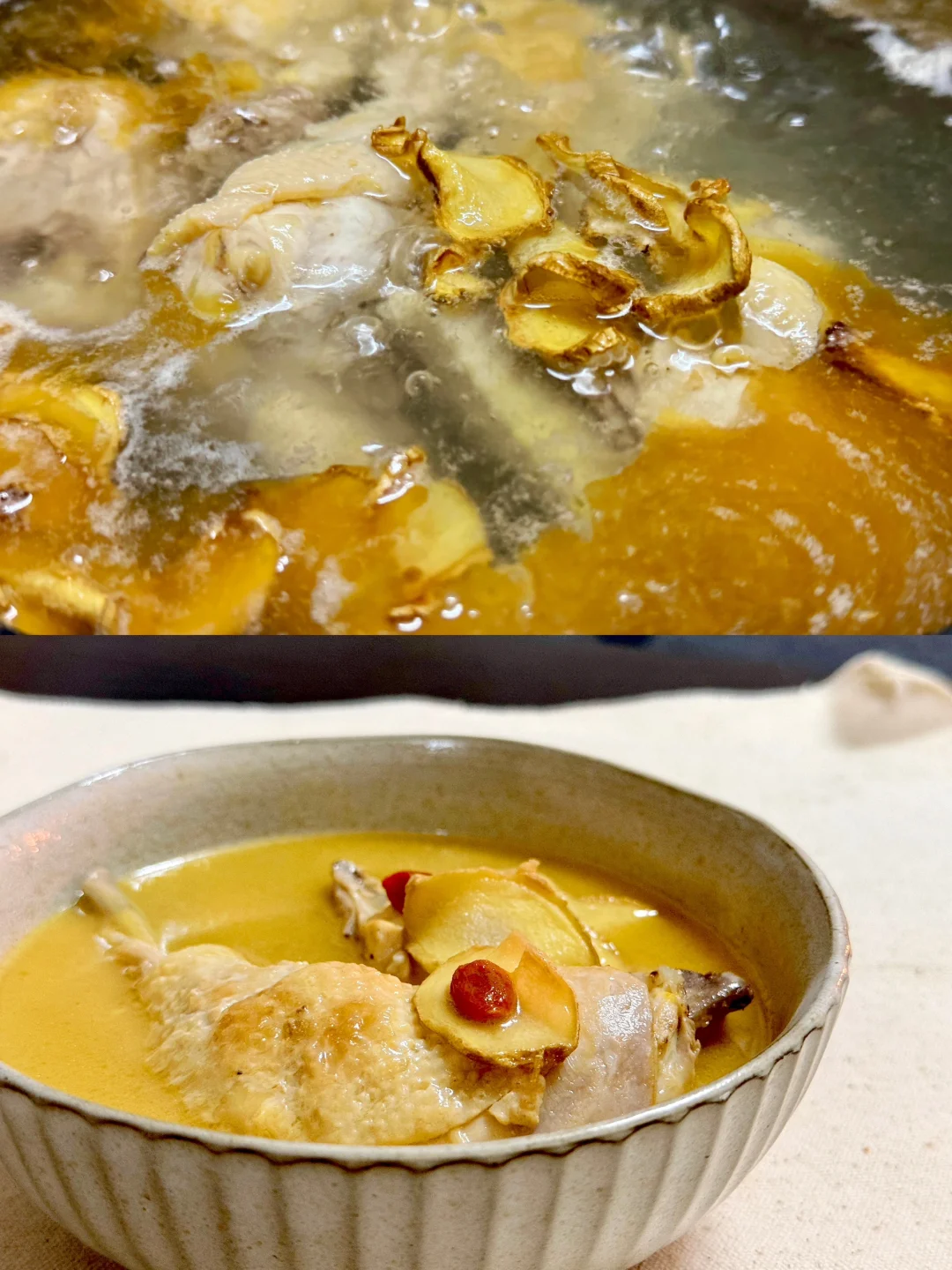 一碗热乎乎专门迎接冬天❄️的汤｜麻油鸡汤🫚