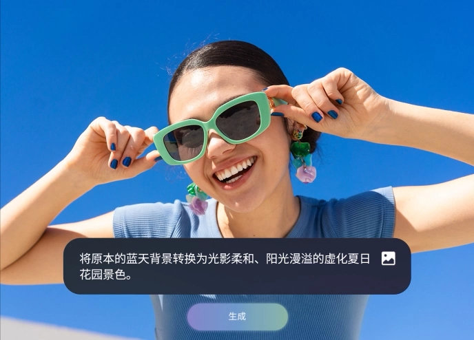 让想象直接落地成画面🖼️
Galaxy Z Fold8 内置专业级编辑功能
支持通过简短文字指令开启 AI 图片编辑
不用复杂操作，就能快速得到想要的图片效果 ​