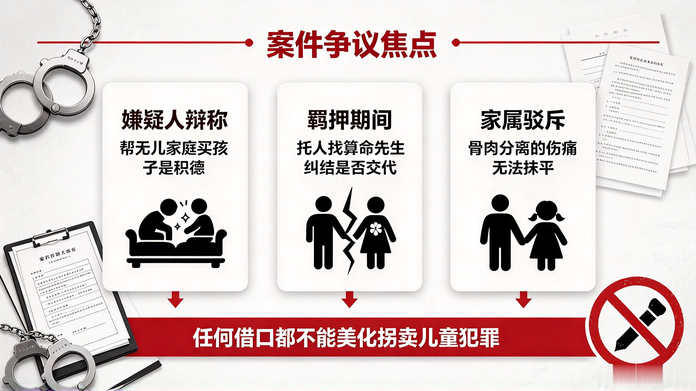 #梅姨称卖孩子是在做好事积德 #
梅姨案最新消息，嫌疑人谢某梅受审前竟狡辩：贩卖孩子是积德、做好事。
她声称自己帮没有儿子的家庭买到孩子，还避免孩子流落街头，甚至说拐卖是为给丈夫治病积德。
更令人震惊的是，羁押期间她还托儿子找算命先生，算自己交代罪行好还是不交代好。

受害者家属申军良怒 ​