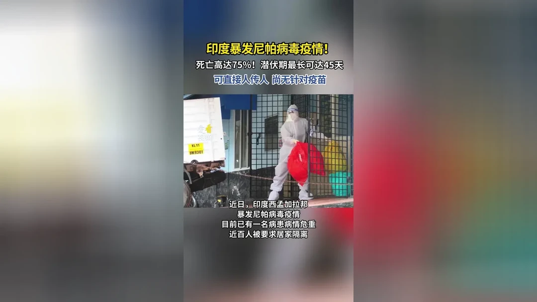 致命警报！印度尼帕疫情暴发，死亡率最高75