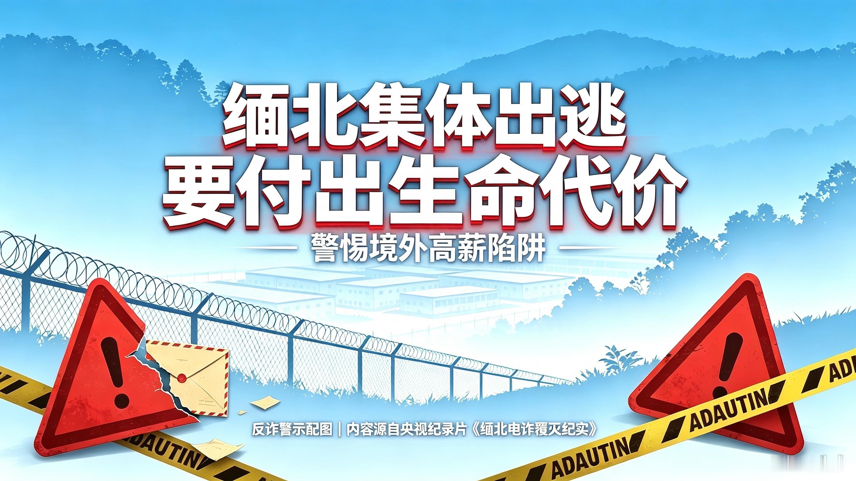 缅北诈骗园区：集体出逃，付出了生命代价。
央视纪录片《缅北电诈覆灭纪实》披露缅北残酷内幕。2023年8月5日，20多个被关在金鑫园区的中国籍电诈人员实在熬不住虐待，集体往外逃，结果被园区武装直接拿AK47对着人群扫射，整整10秒的枪声，当场6人没了，8个重伤，事后武装直接把尸体就地埋了。
要不是后来
