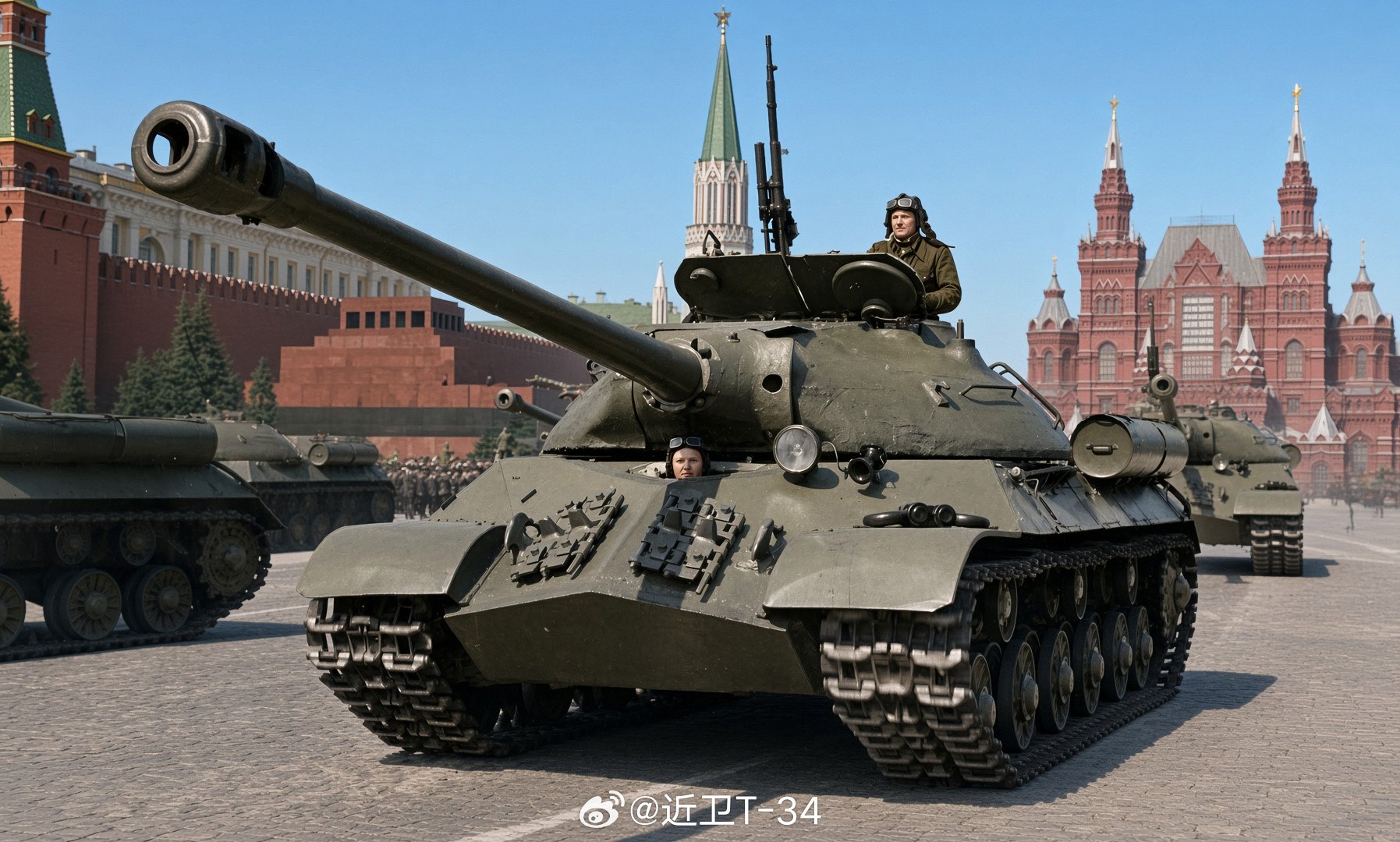 1949年5月1日，红场，参与阅兵的IS-3。
#34康图# ​