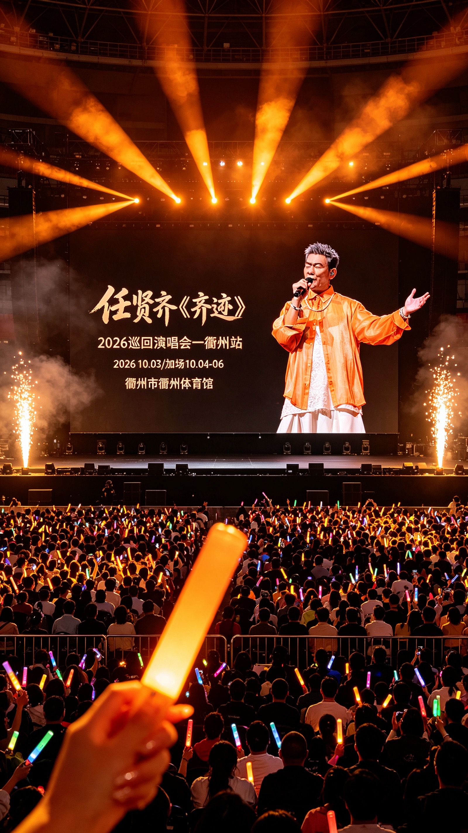 衢州，连唱四天！
任贤齐《齐迹》2026巡回演唱会—衢州站
10.03｜加场10.04｜加场10.05｜加场10.06
📍衢州市衢州体育馆
国庆假期，和小齐哥现场见。