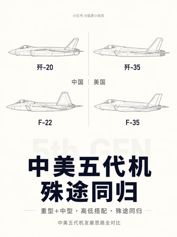 歼-20配歼-35，F-22配F-35，剧本谁抄谁？
