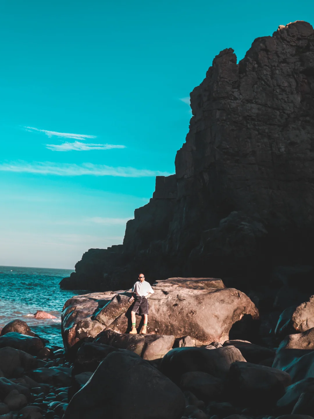 蓝天碧海黑礁石，INS风大片好地方｜福建平潭