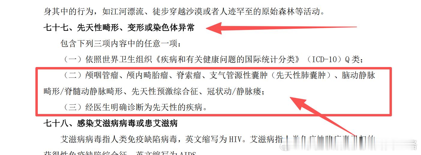 请让我这样的保险销售赚钱！最近在处理先天性疾病，罕见性疾病的事情，重大疾病在申请理赔ing，医疗险明年要住院，我提前和平安健康的TY老师沟通了，先天性疾病是免责的，但是平安健康条款上面写的特定疾病之外的先天性疾病免责，但是如果符合特定疾病可以住院理赔，现在涉及到条款要求的疾病情况的几 ​