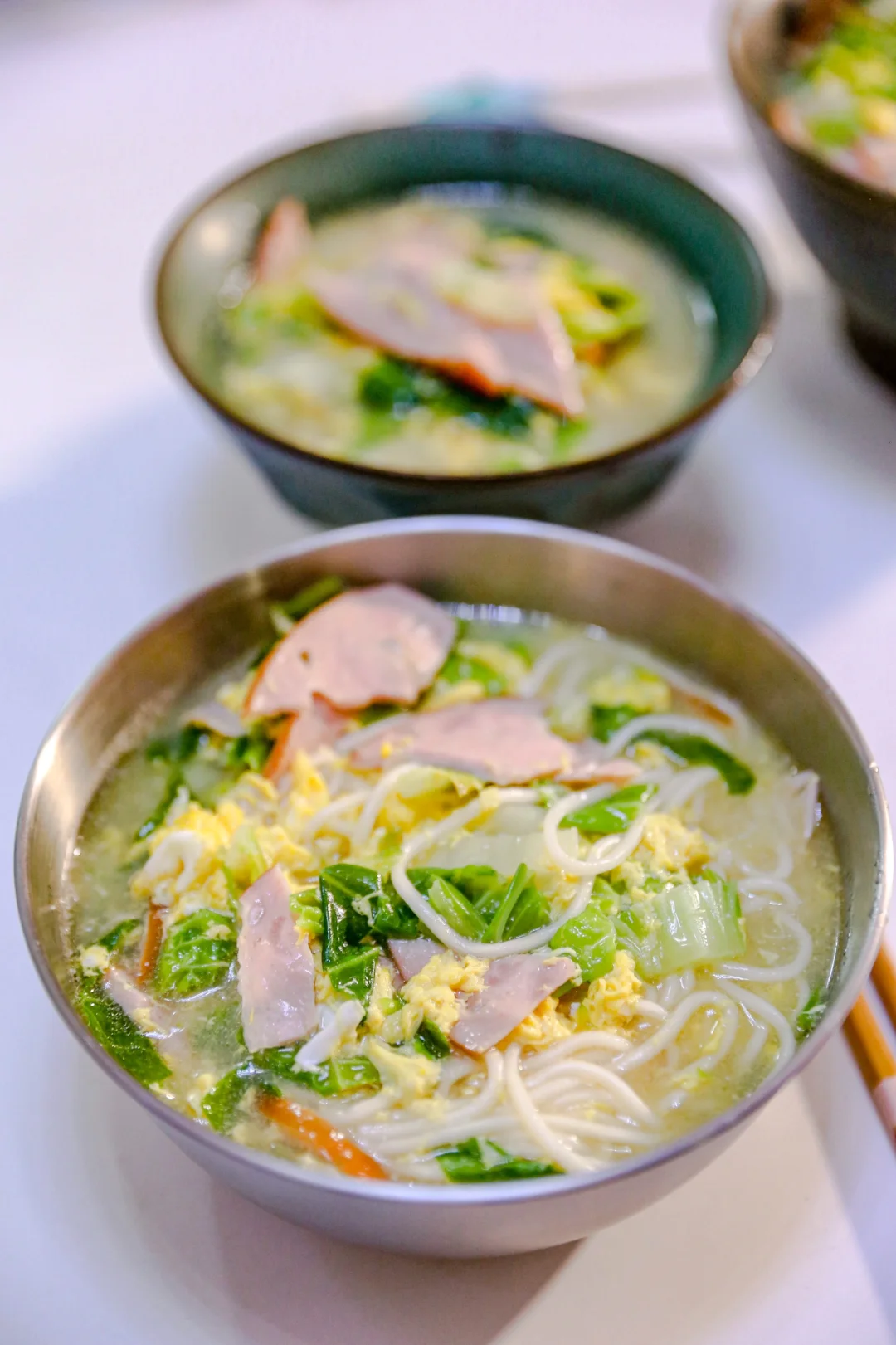 1000种面不重样(287)小白菜火腿汤面条