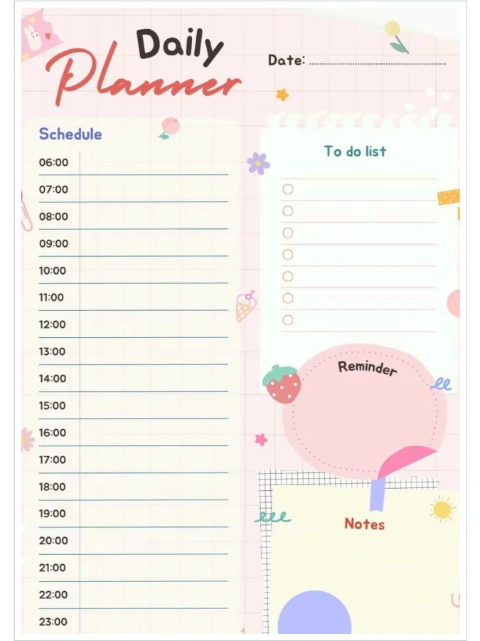 每日学习计划模版