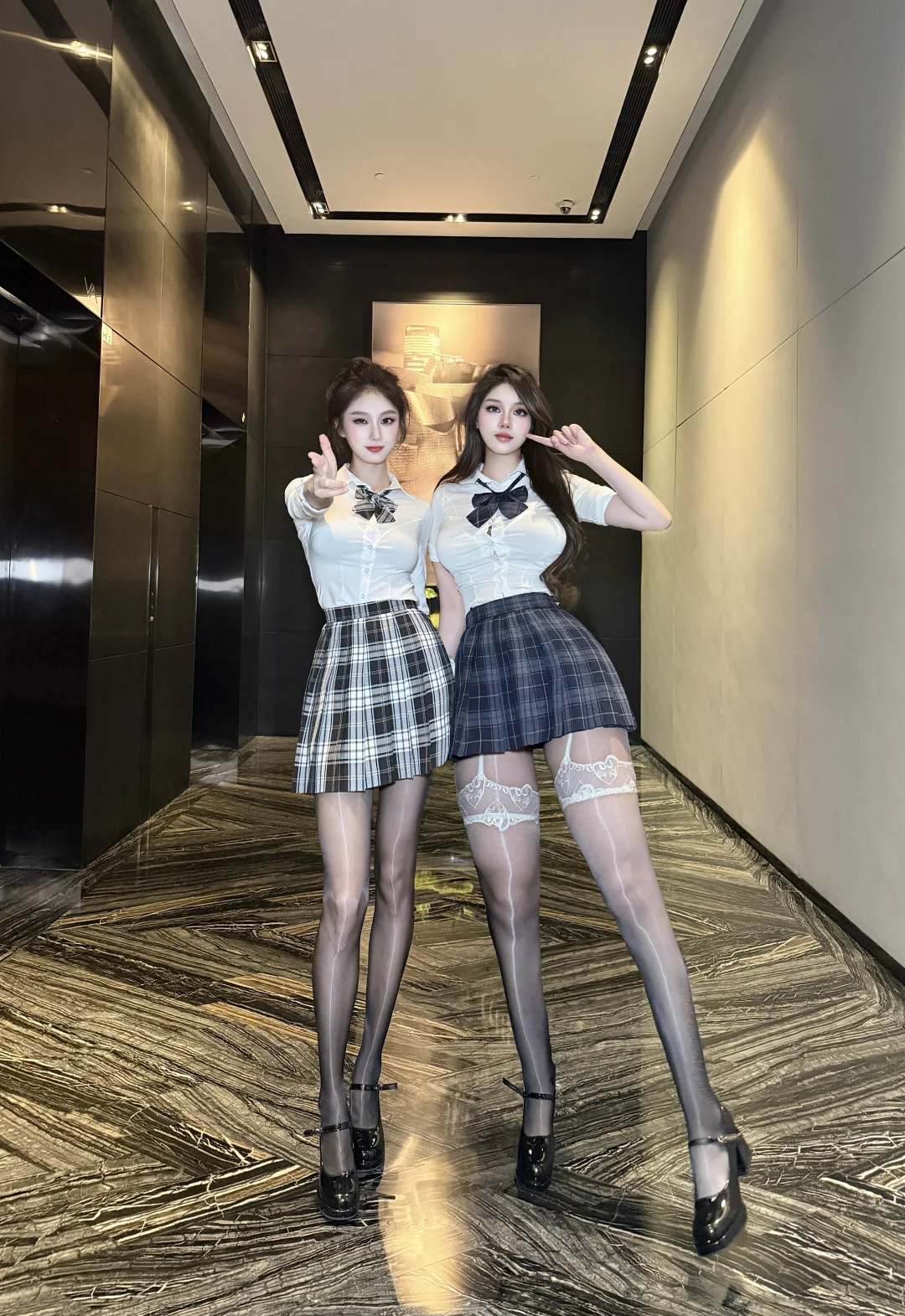 和姐妹穿JK就是甜啊～