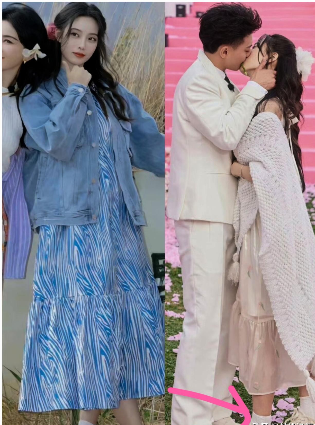 黄子韬求婚那天徐艺洋脚上踩的那双平底运动鞋，现在成了全网破案的“头号铁证”。
不少人非要刨根问底，扒她到底是什么时候怀上的。
连带着把两人以前同台录节目的镜头全翻了一遍，指着徐艺洋身上一件接一件的宽松大长裙说：看，那时候肯定就已经显怀了。
只能说这届网友人均福尔摩斯。
徐艺洋本身个子就高，骨