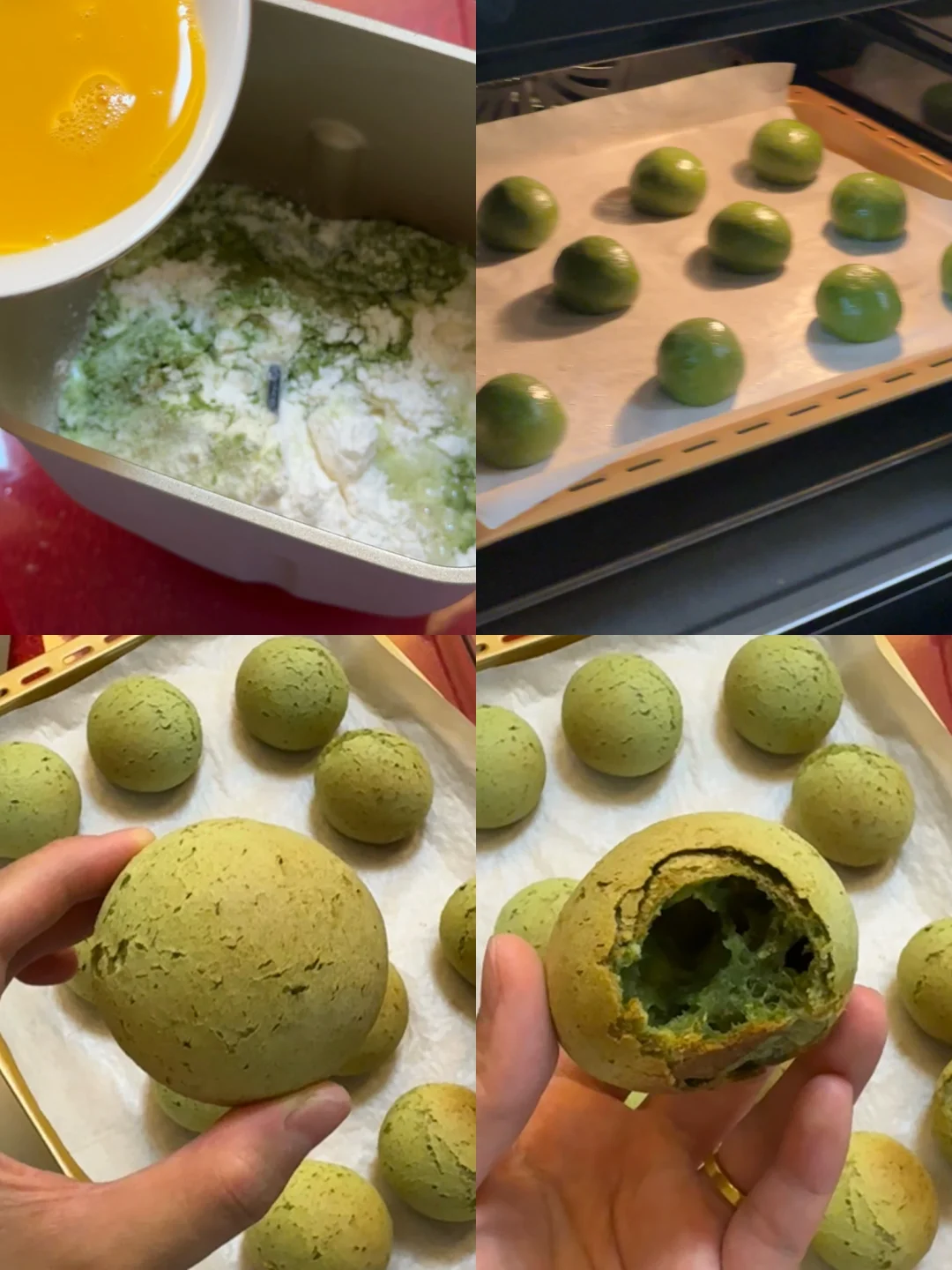 抹茶空心麻薯包/附详细教程🌷