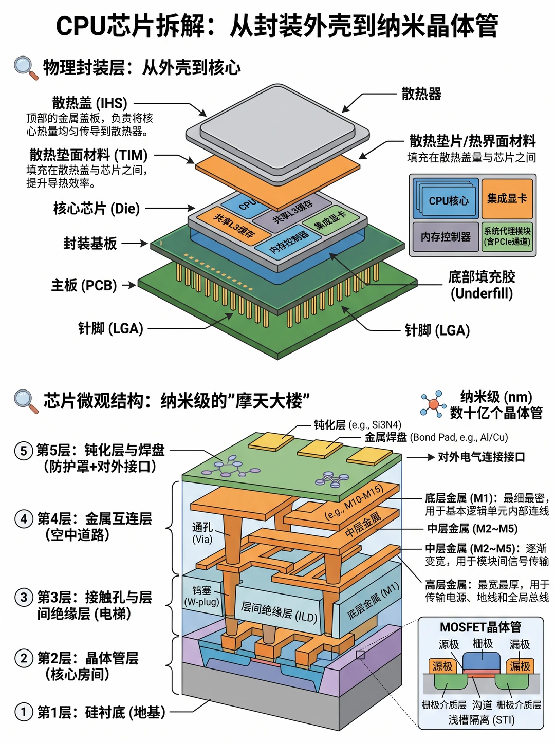 🧠 CPU芯片拆解：从外壳到纳米世界