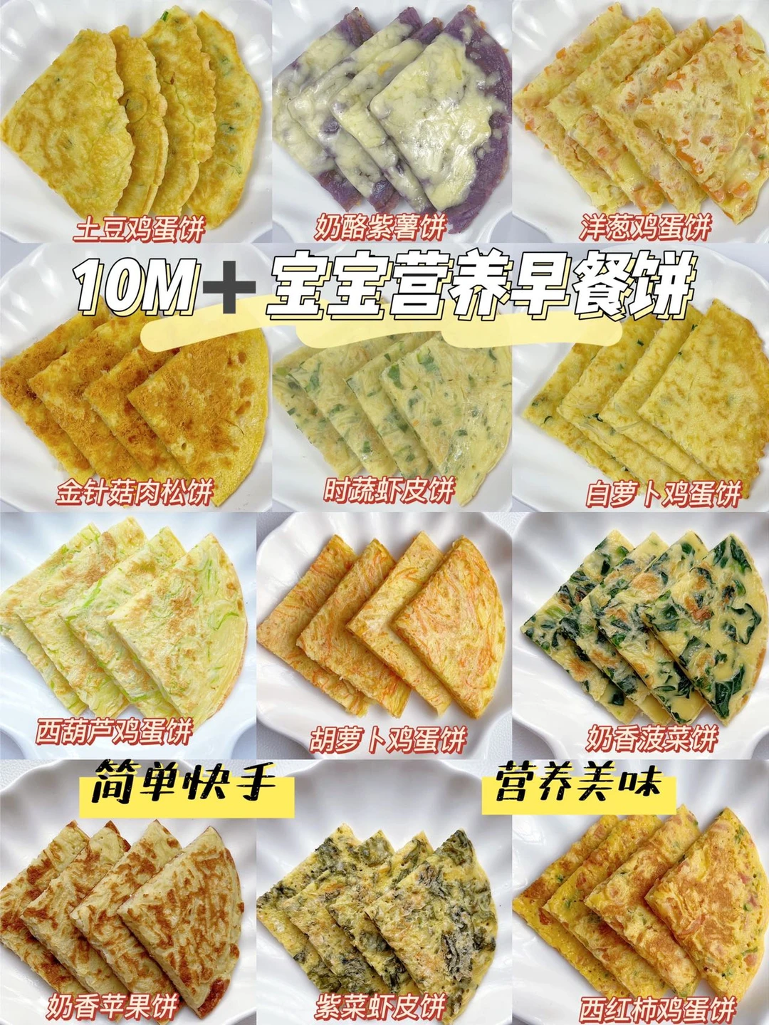 宝宝快手营养早餐饼 | 巨简单10分钟搞定！
