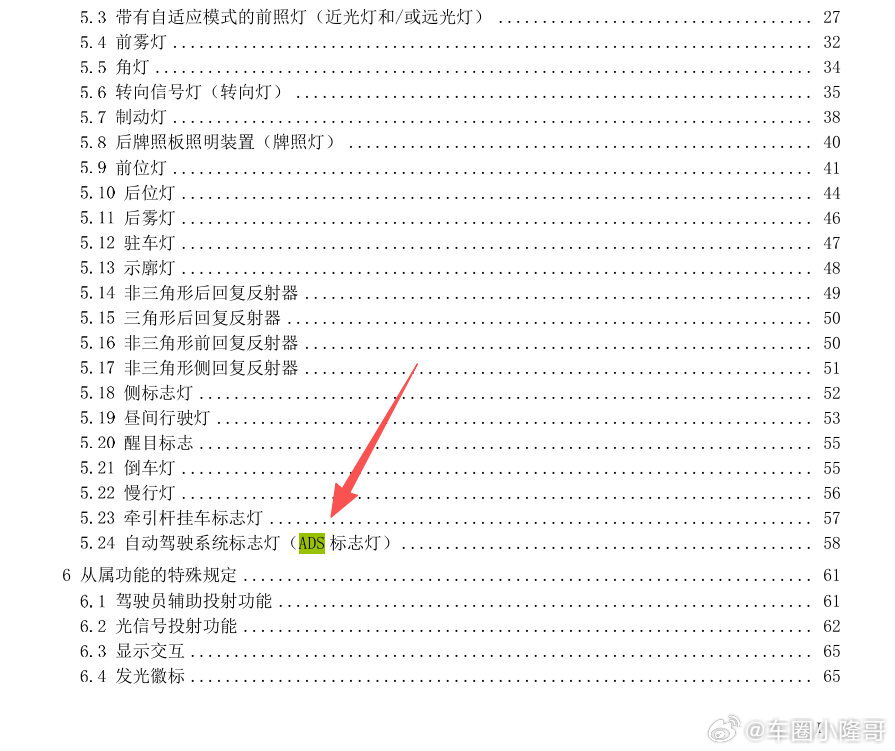 网传已久的智驾 “小蓝灯” 国标征求意见稿正式出炉，官方定名：ADS 标志灯。这可不是随便装的装饰灯，条条都是硬规则。

1、灯光颜色定为蓝绿色，色度、亮度都有明确国标参数，不能车企随便调颜色。

 2、硬性门槛：只有 L3 及以上自动驾驶车型才允许装配。咱们现在市面上所有 L2 辅助驾驶车型，一律 ​