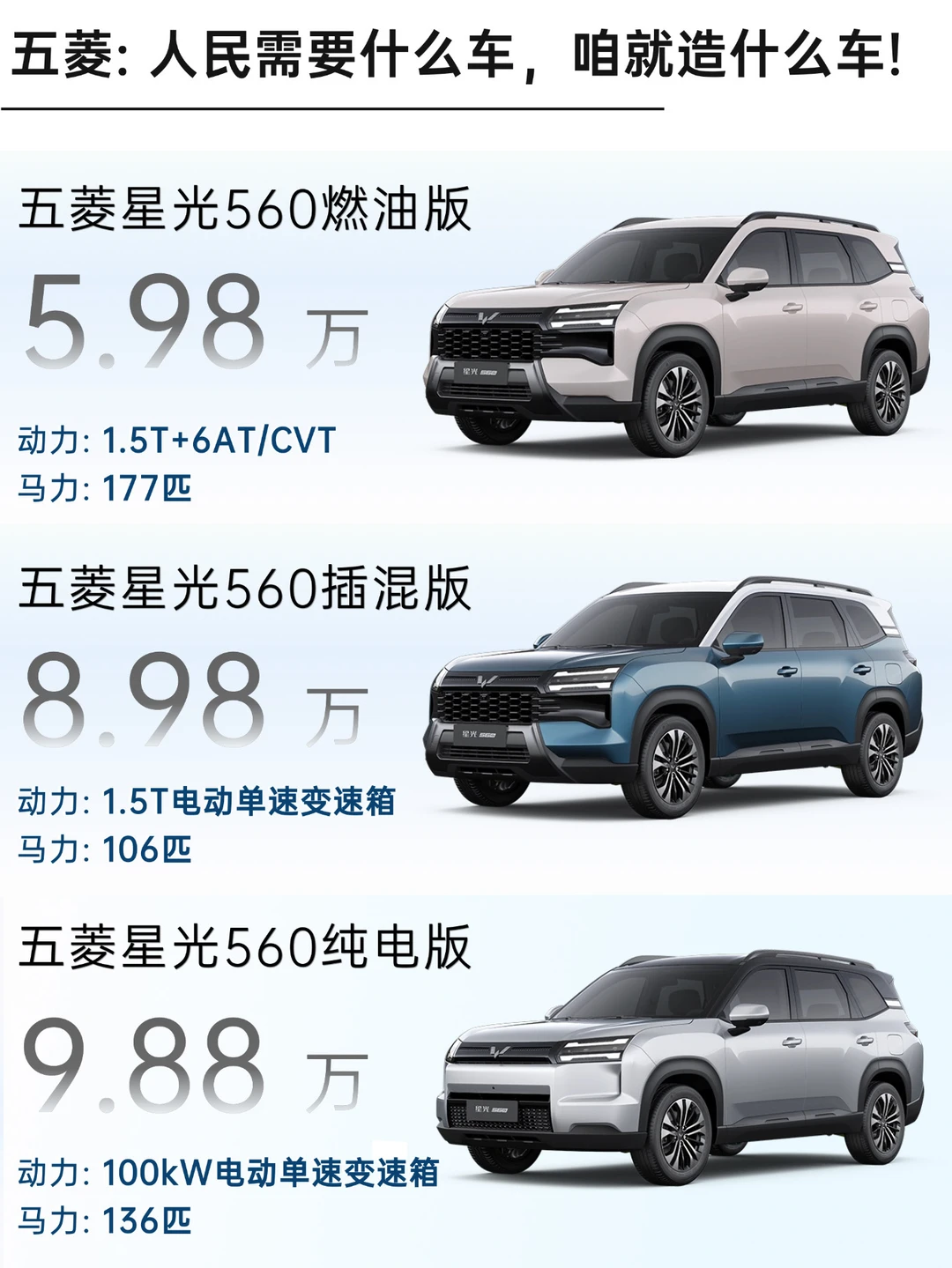 五菱：只造人民需要的车！5万多的大SUV来啦