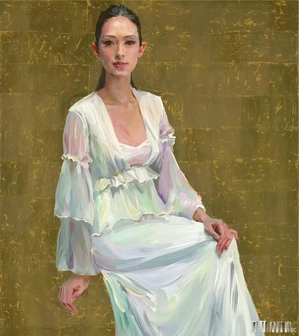 央美教授喻红画的章子怡 ​