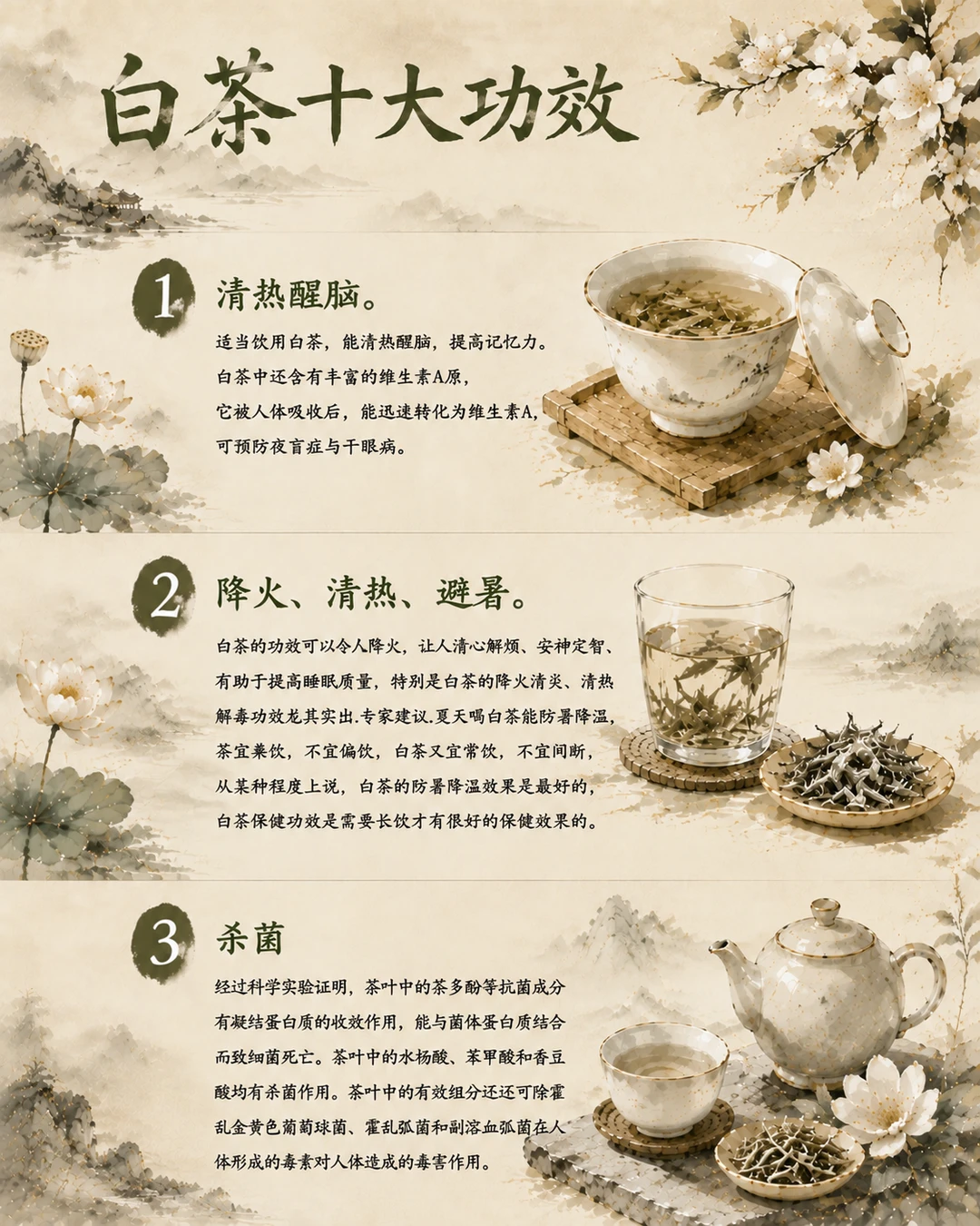分享：白茶的十大gong效