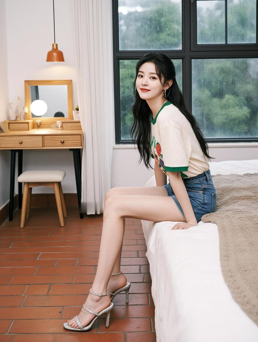 清新少女风简直是夏日里的一股清泉！拍的清纯甜美写真，夏日午后，自然光洒...