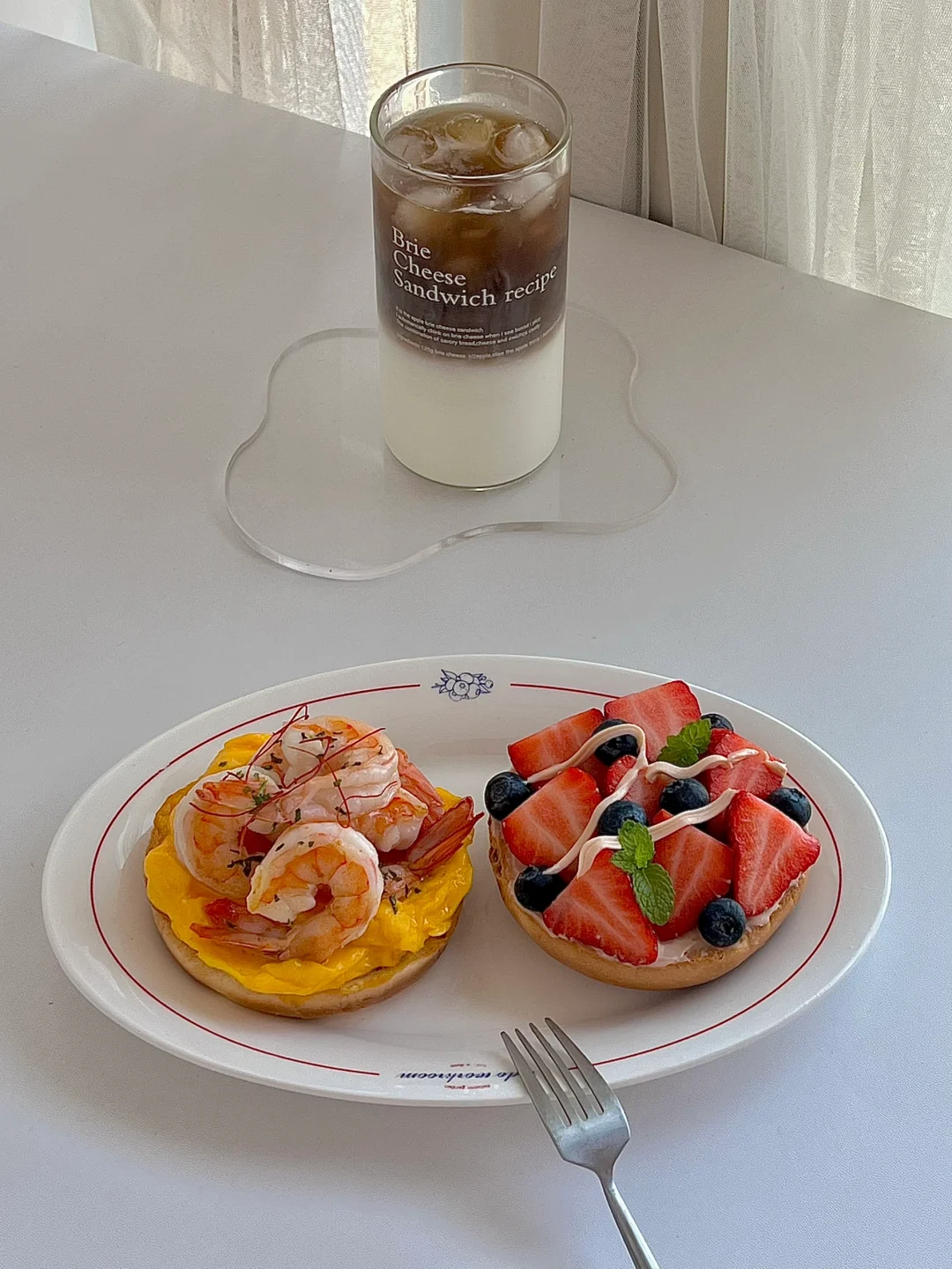 ️☀️工作日早餐｜草莓奶酪贝果&滑蛋虾仁贝果