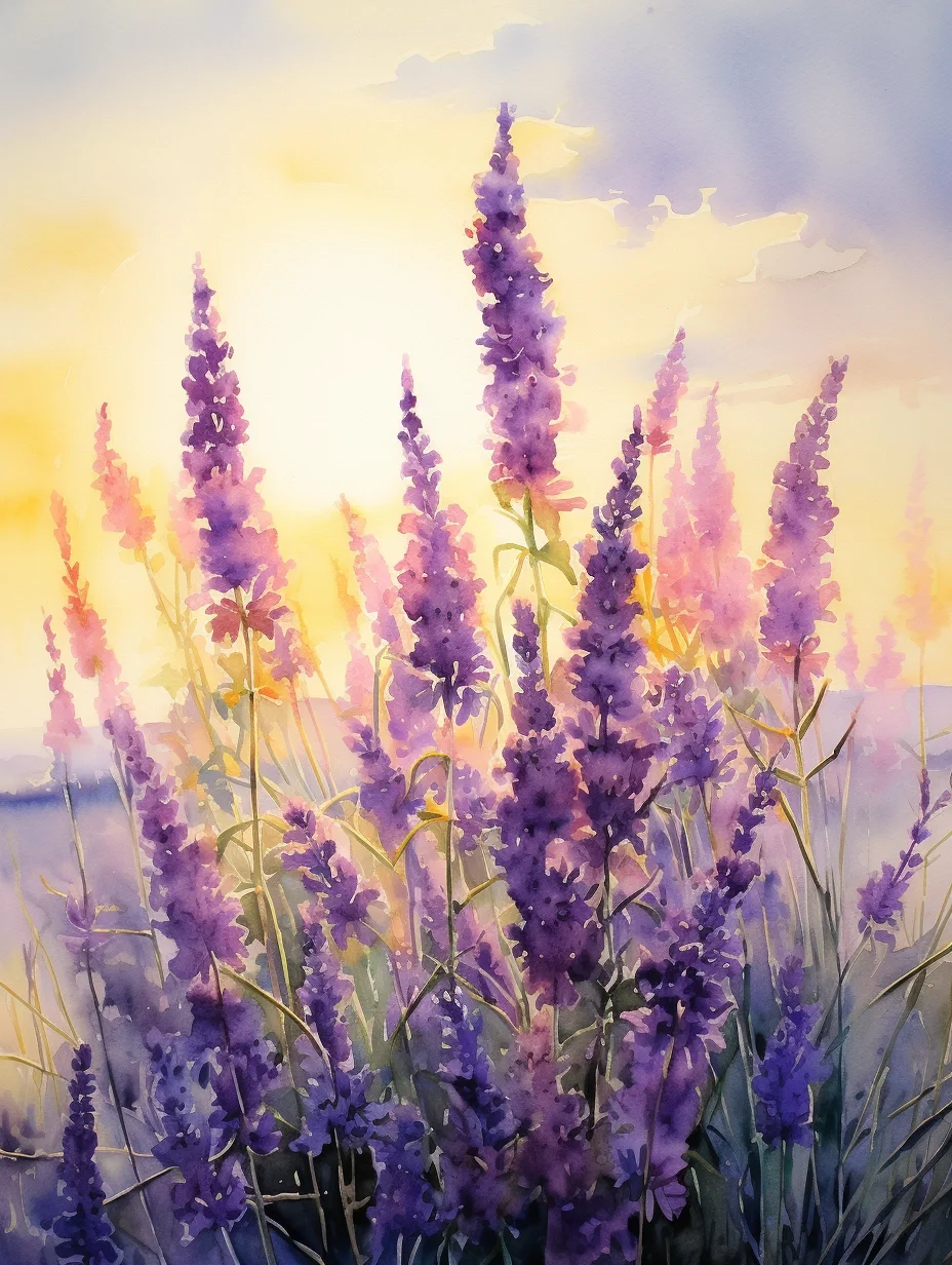 AI水彩：薰衣草