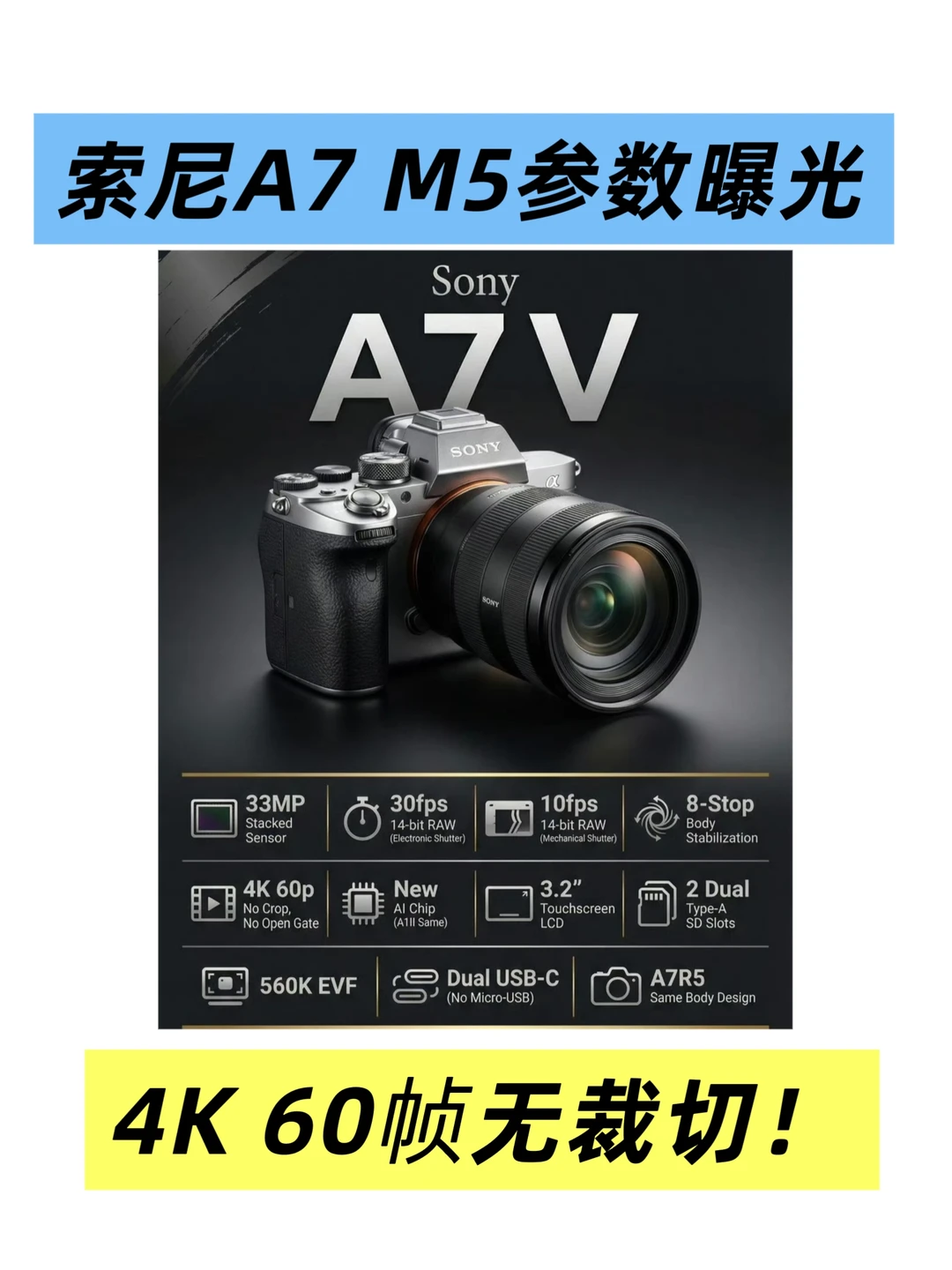 索尼A7M5终于要来了！配置曝光！