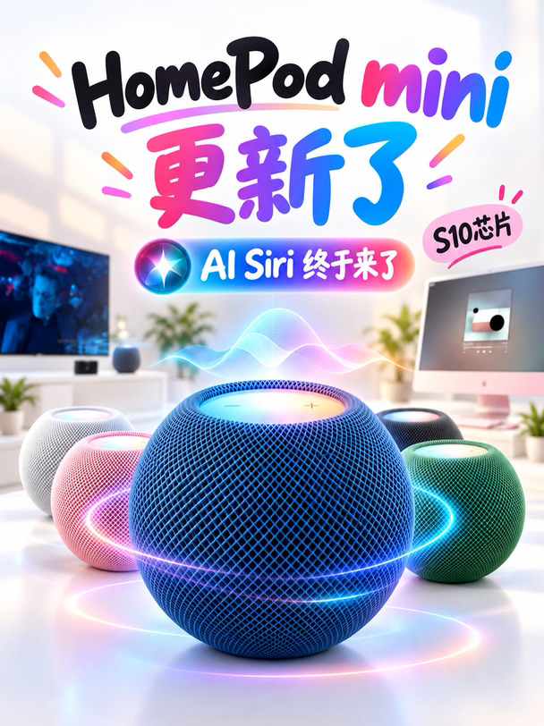 苹果新款HomePod mini来了，1099元！