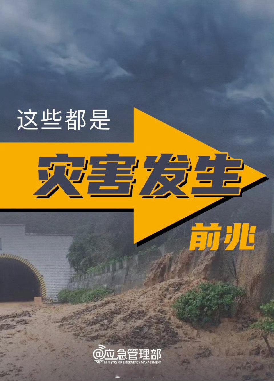 #地质灾害发生有哪些前兆#提醒：降雨期间及强降雨过后请尽量远离山区、河道、沟谷等危险地带。各类灾害的发生有哪些前兆，避险要点都有哪些？#地质灾害避险要点#，戳图了解↓↓↓（应急管理部） ​
