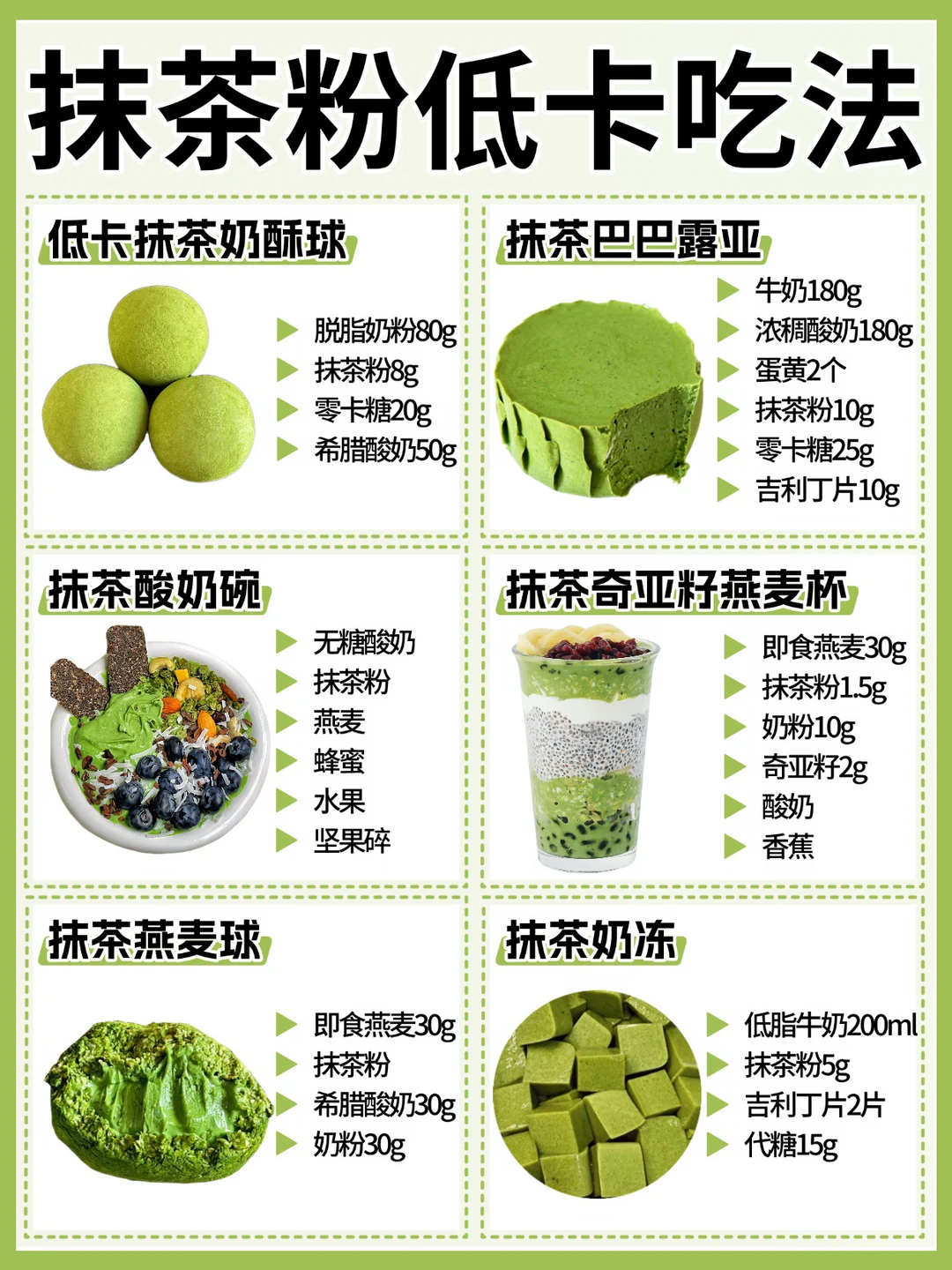 抹茶控进🔥6款抹茶的神仙吃法‼️低卡好吃✅