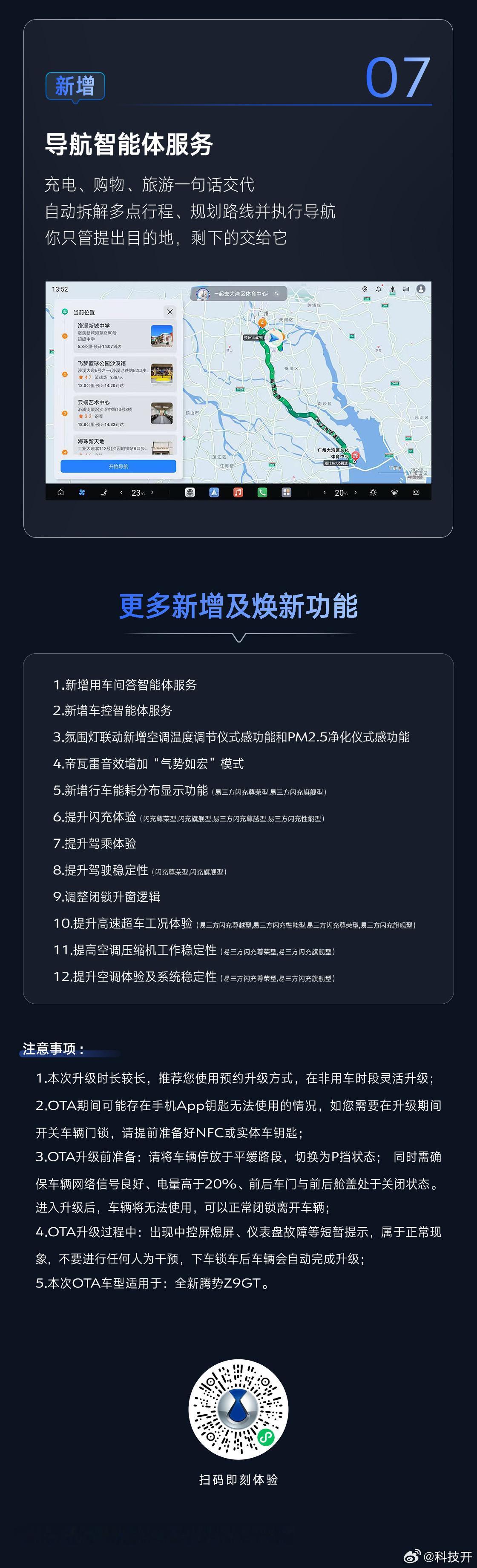 #全新腾势Z9GT# 早就说该买新能源汽车了吧，OTA更新，越用越新，全新腾势Z9GT这一更新直接变新车！

有了AI超级智能体“迪迪虾”这种超级智能助理正式上线之后，你的车直接就是一个“搞得定、玩得转、聊得来”的状态，哪家餐厅好吃？哪里适合约会？哪可以看最新电影？要是愿意的话，它甚至可以订好餐厅 ​