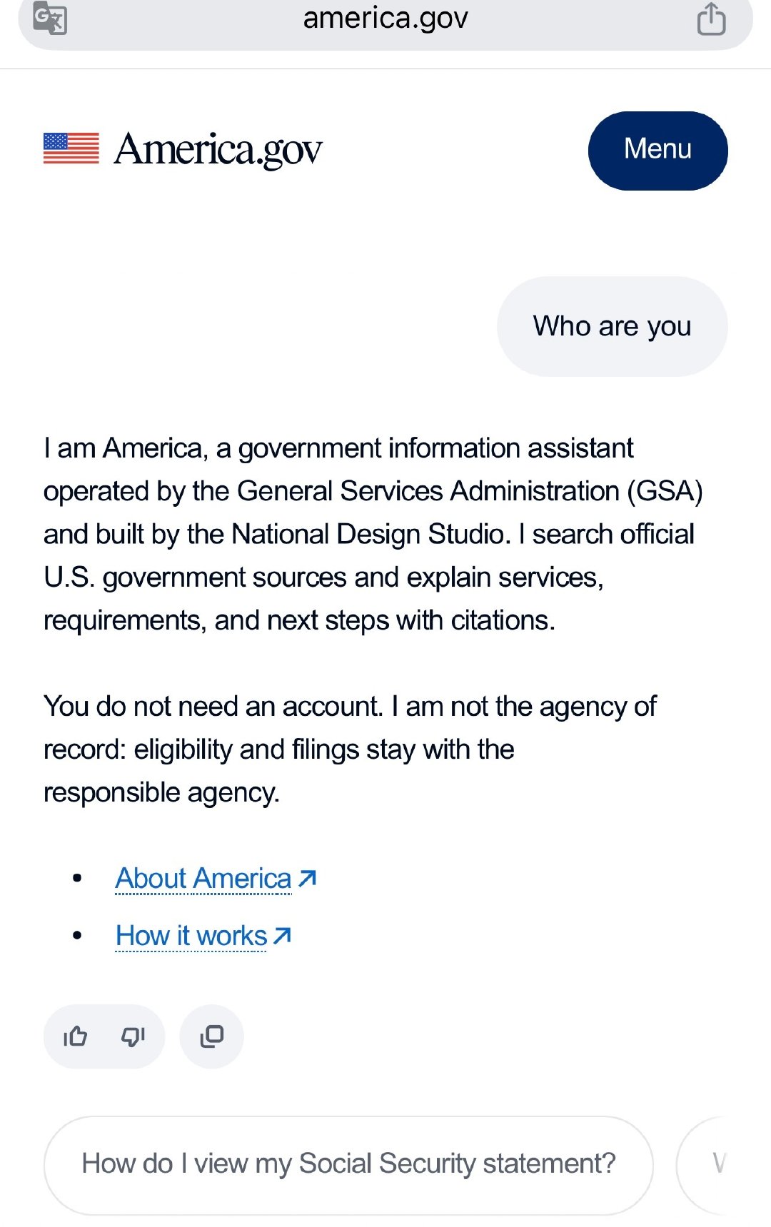 美国 AI 驱动的打造政府服务一站式入口网站 America.gov ​