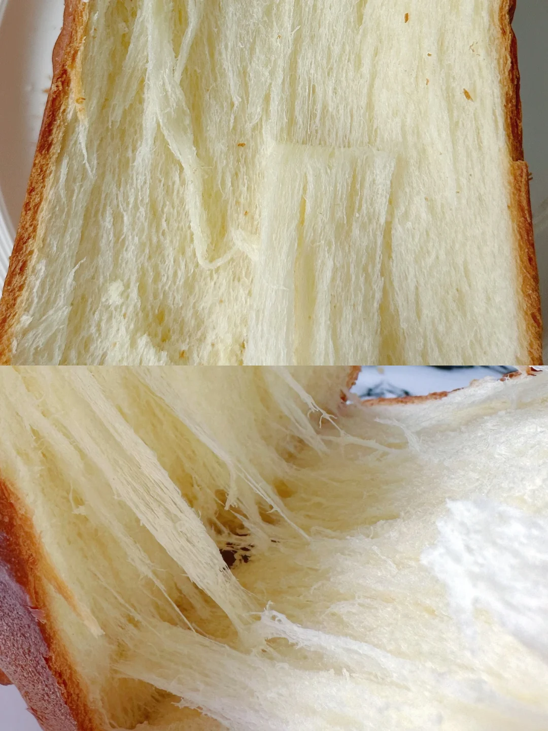 原来面包机也可以做出•柔软•拉丝•大爆头的吐司！