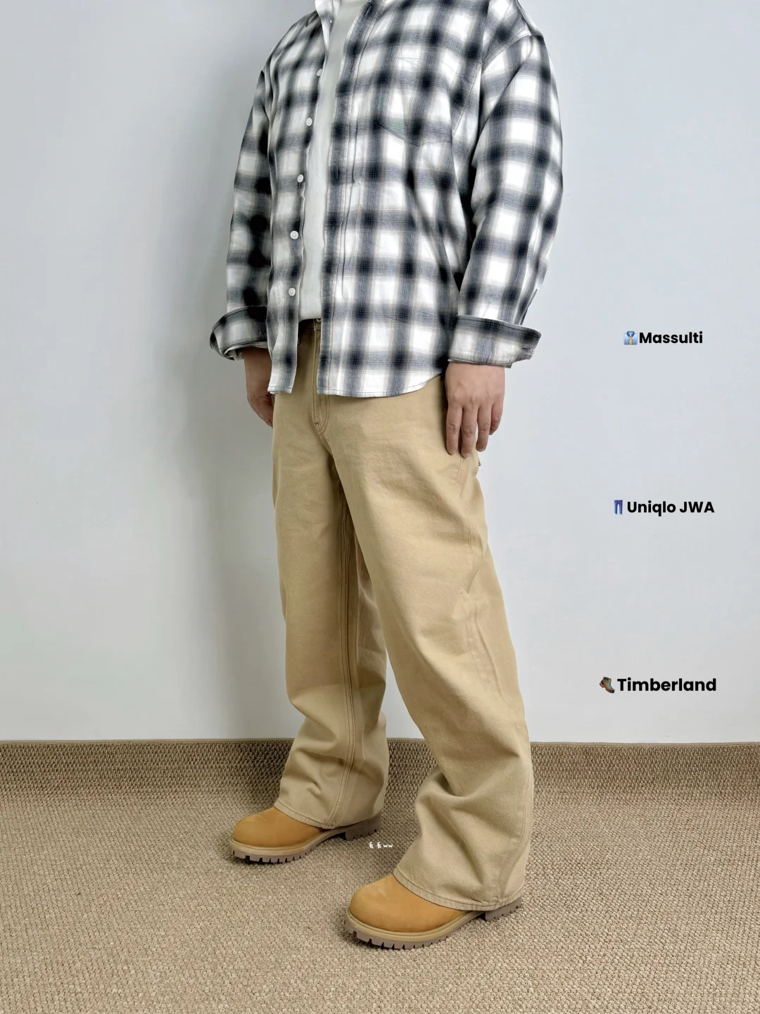 格纹衬衫｜大黄靴穿搭