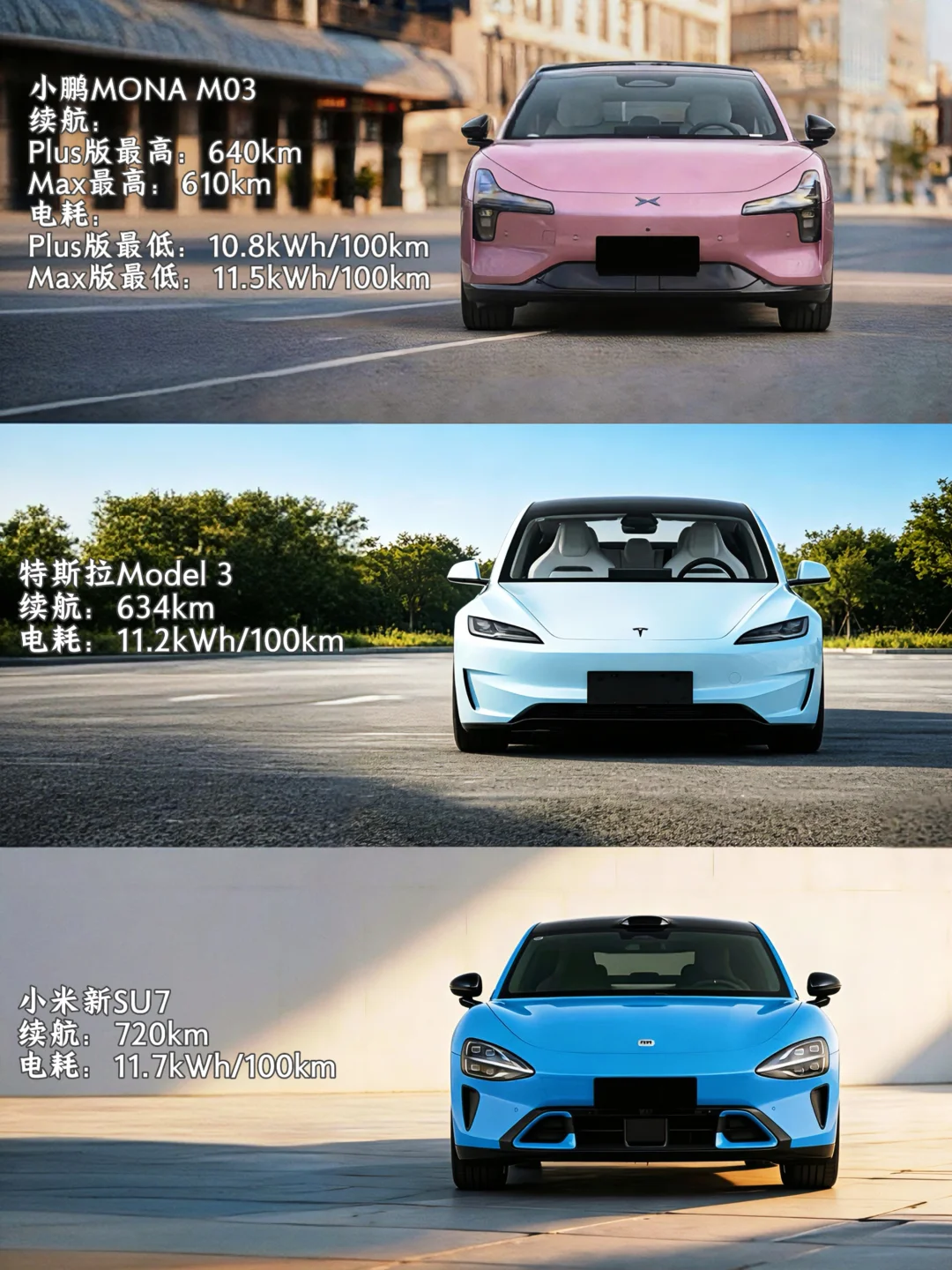 对比小米SU7 Model3，小鹏MONA有哪些优势？