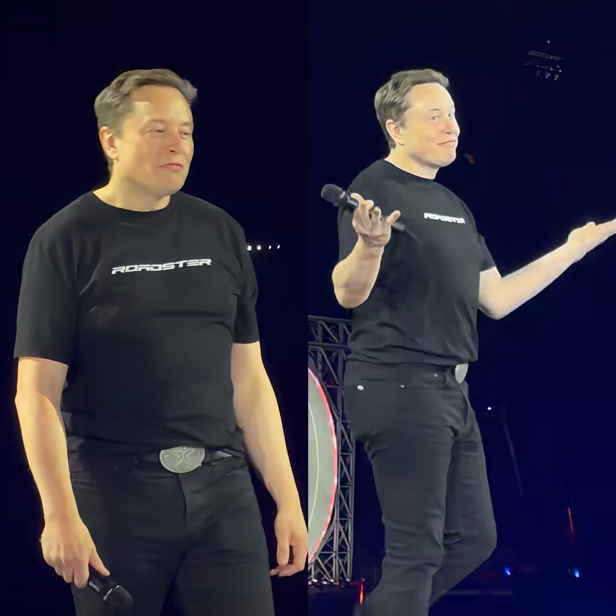大家注意到了吗？

今天特斯拉 Roadster 发布会现场

马斯克的表情真的快把我笑晕过去了[捂脸]永远一副似绷非绷的表情

就是那种得意死了，但是表面还是要装出一副小事一桩的样子，然后又因为太得意实在崩不住

好像很冷静其实心里早就乐开花儿了

马斯克你要笑就大大方方笑嘛

挺着个大肚子，在台